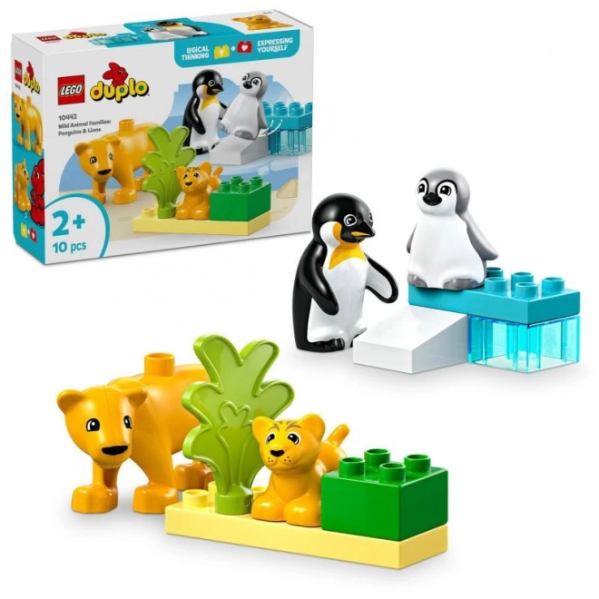 Lego Duplo Rodinke animale sălbatice: Pinguini și lei