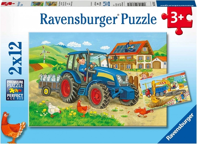 Puzzle Ravensburger pe șantier 2 x 12 piese