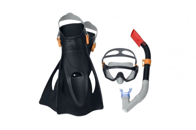 Set de scufundare cu mască, snorkel și labe negru Bestway