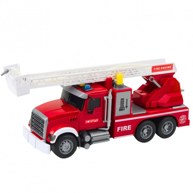 Camion de pompieri mare cu scară extensibilă și funcție de stropire