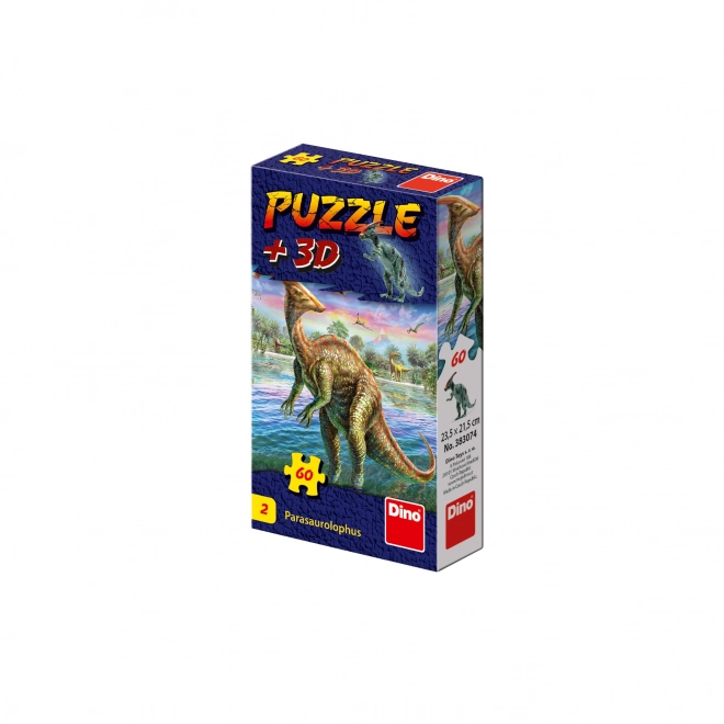 Puzzle cu figurină dinozaur: Tyrannosaurus Rex - 60 piese