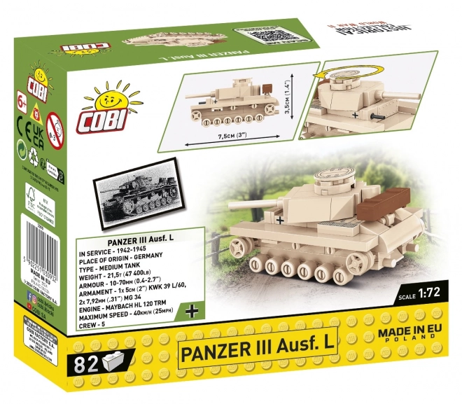 Tancul Panzer III Ausf.L din cărămizi COBI