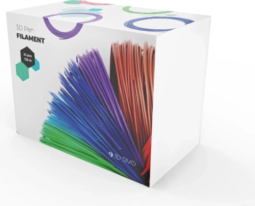 Filament pentru stilou 3D și imprimare 3D ABS/PLA 1,75 mm, mix 25 de culori, 125 m