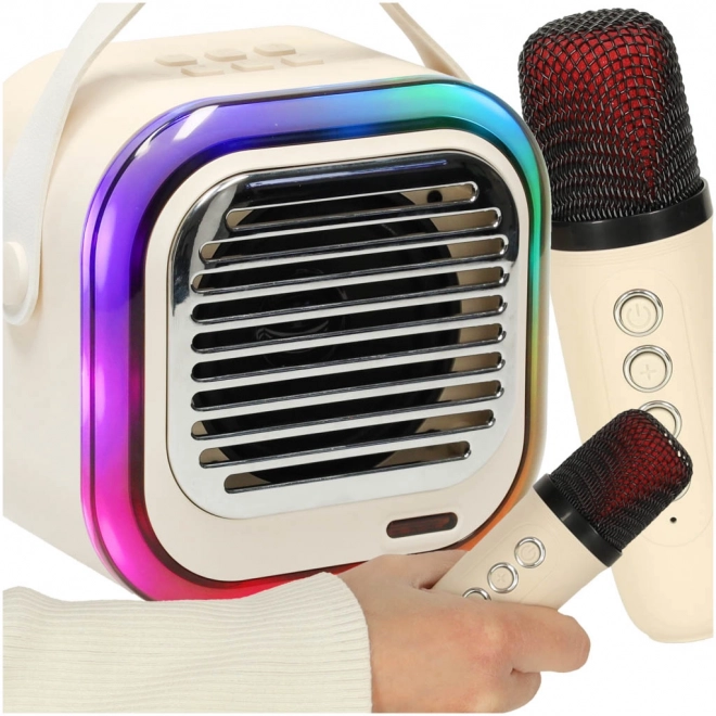 Sistem karaoke cu boxă Bluetooth crem