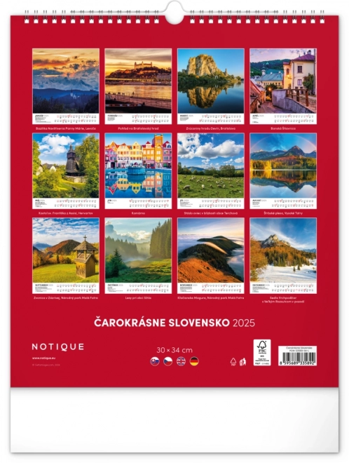 calendar de perete slovacia fermecătoare 2025