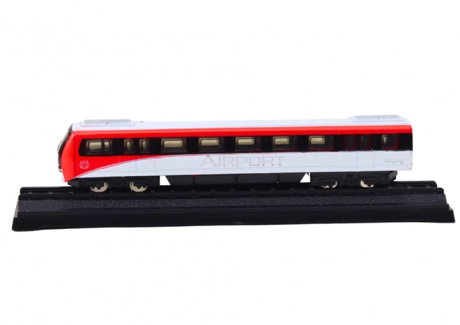 Model tren colectibil roșu-alb scară 1:48