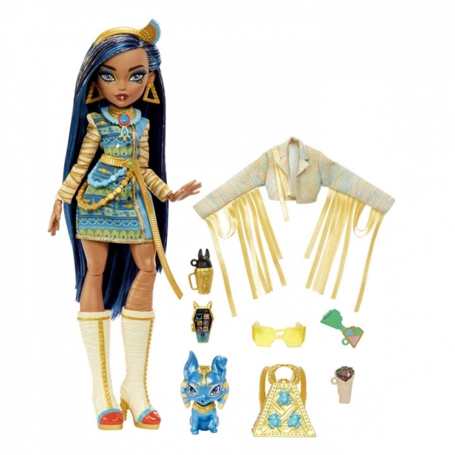 Păpușa Monster High Cleo De Nile cu cățeluș