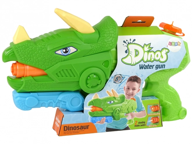 Pistol cu apă triceratops dinozaur verde