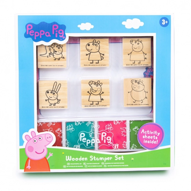 Set de ștampile din lemn Peppa Pig