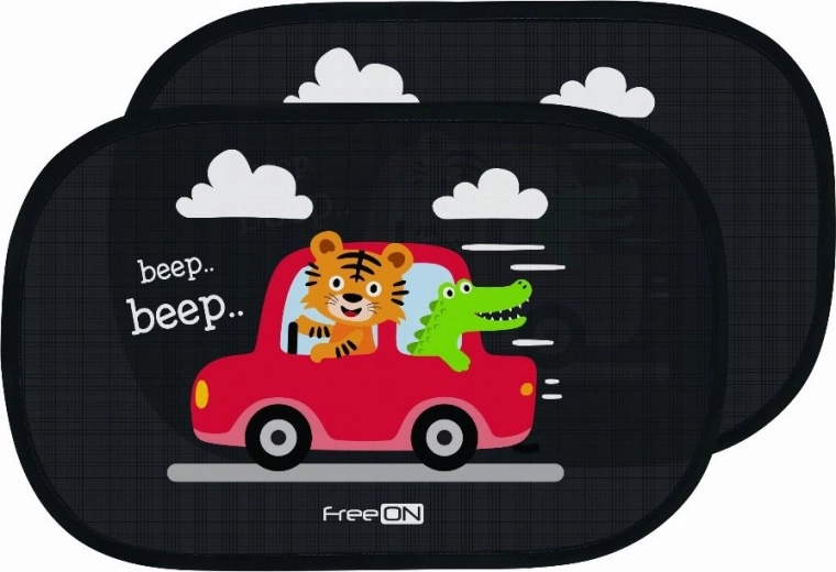 FreeON parasolare auto cu animăluțe, UPF 50+, 48 × 31 cm