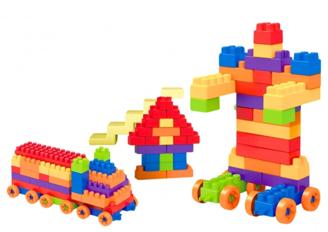 Set educativ de construcții mari în găleată cu 160 de piese