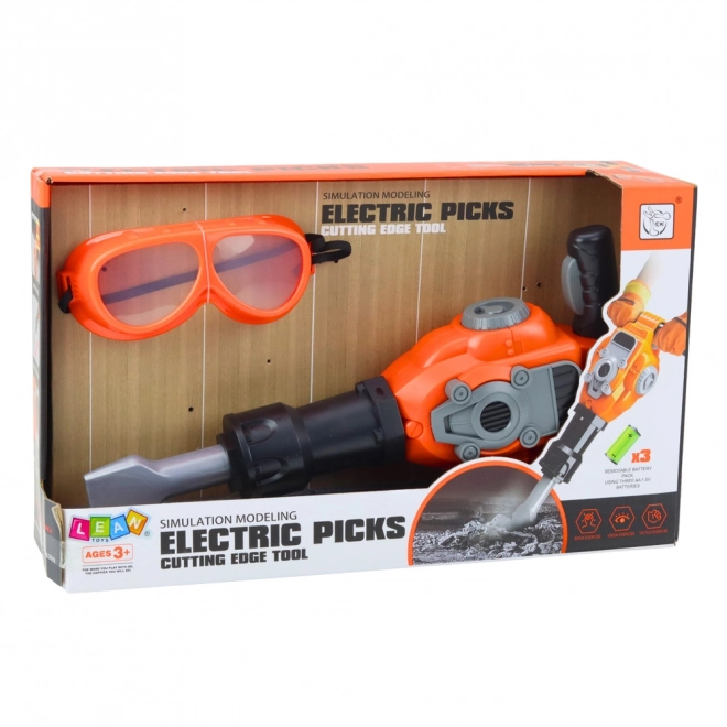 Set de joacă cu ciocan pneumatic portocaliu