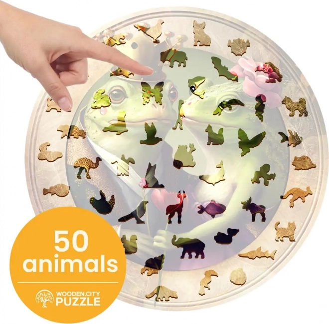 Puzzle de lemn dragoste și broaște 505 piese