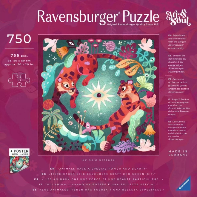 Puzzle pătrată Art & Soul: Visele animalelor 750 piese