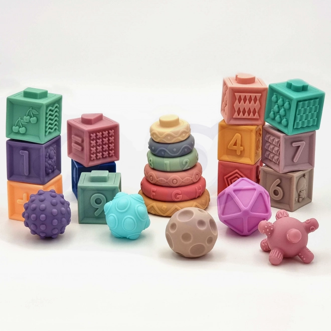 Klocki senzoriale interactive 23 piese Woopie