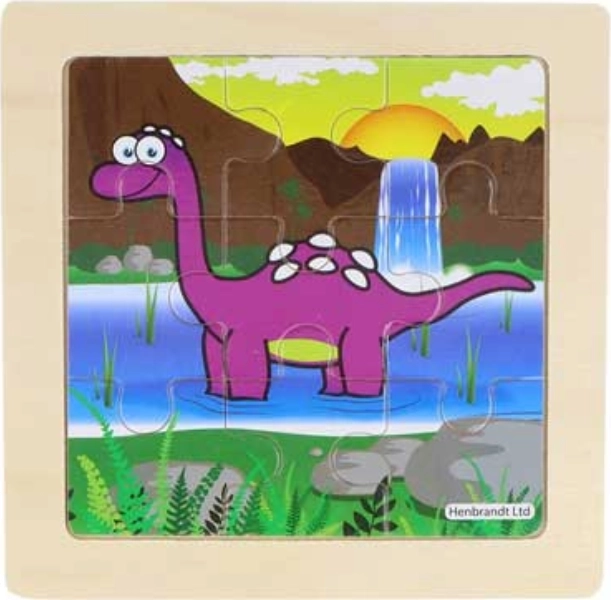 Puzzle din lemn Dinozaur, 9 piese