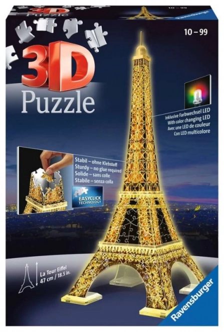 Puzzle 3D Turnul Eiffel Noaptea 216 Piese