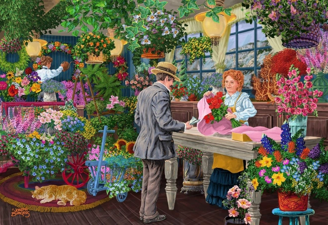 Puzzle din lemn florărie 2 în 1, 400 piese