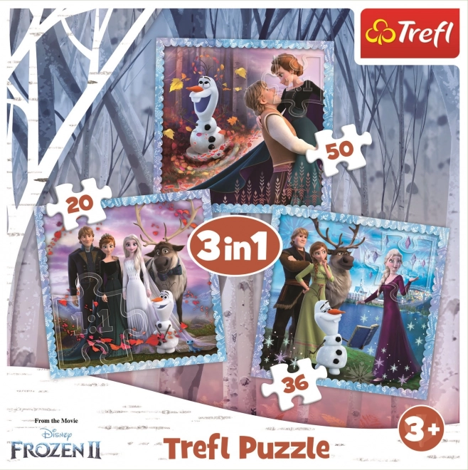 Puzzle TREFL Regatul de Gheață II: Poveste Magică 3 în 1