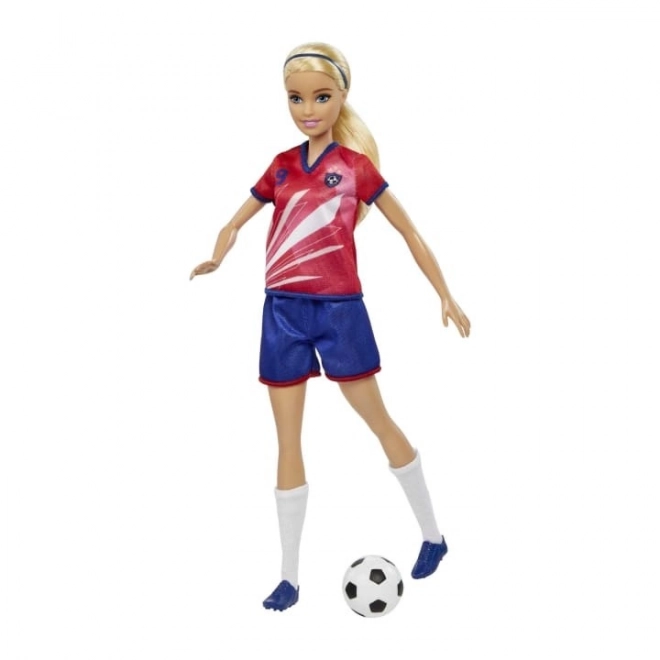 Păpușa Barbie Fotbalistă în Echipament Roșu