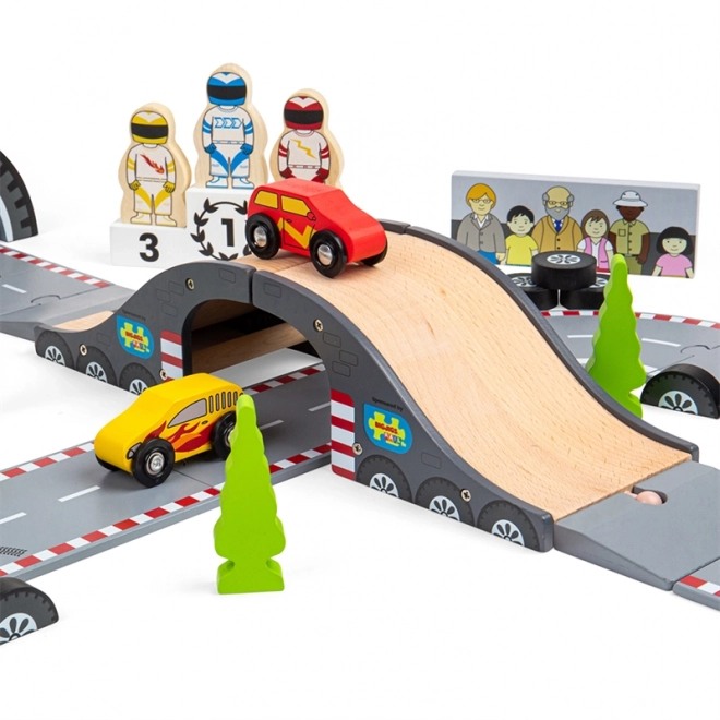 Circuit din lemn pentru ziua cursei Bigjigs Rail