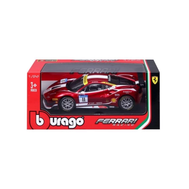 Model auto Ferrari 488 Challenge 2017 de la Bburago la scară 1:24