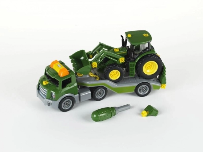 Tractor John Deere de asamblat pe platformă
