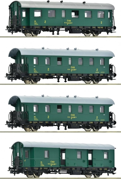 Set de vagoane de pasageri ČSD pentru modelul feroviar