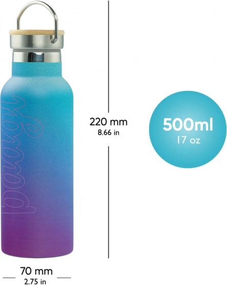 Termos cu capac de bambus BAAGL Gradient albastru-violet 500 ml