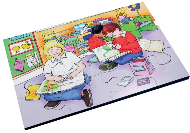 Puzzle educativ din lemn Just Jigsaws cu 72 de piese