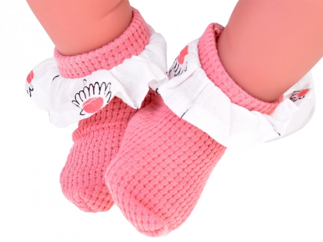 Păpușă interactivă bebeluș 45 cm pentru fetiță set roz