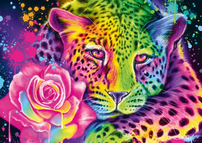 Puzzle Schmidt Neon: Leopard 1000 piese