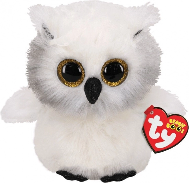 TY Beanie Boos Mascotă - Bufnița Austin 15 cm Albă