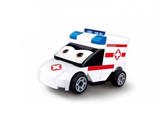 Sluban mașinuță cu ochi Ambulanță cu tracțiune