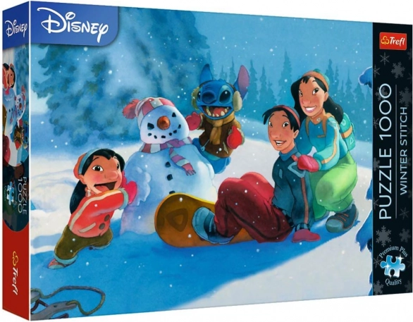 Puzzle Premium Plus Iarnă cu Stitch 1000 piese