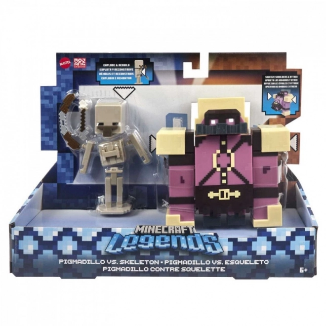 Figurine Minecraft Legends Pigmadillo vs Skeleton