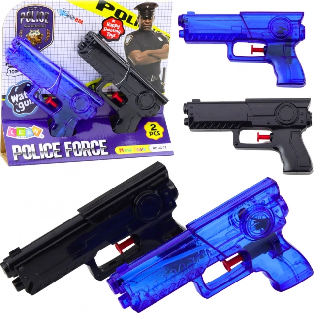 Set pistoale de apă Poliție albastru negru 2 buc
