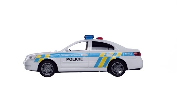 Mașină de poliție din plastic cu baterii, sunet și lumină