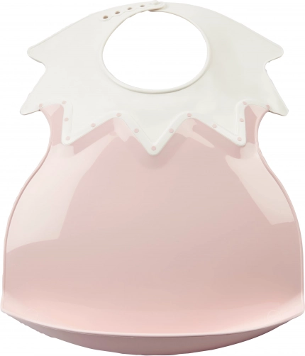 Bavețică din plastic cu guler, Powder Pink
