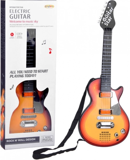 Chitară electrică pentru copii melodii lumină + curea IN0169 CI