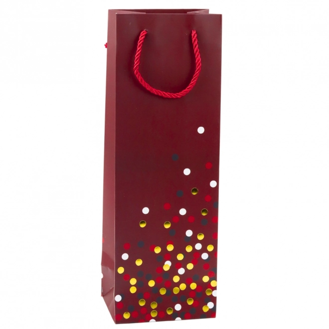 Pungă cadou pentru sticlă de vin cu buline