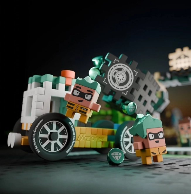 Set de construcție Mini Waffle - Jefuirea băncii