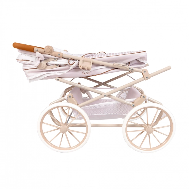 Cărucior pliabil pentru păpuși Reborn cu parasolar și accesorii Verona