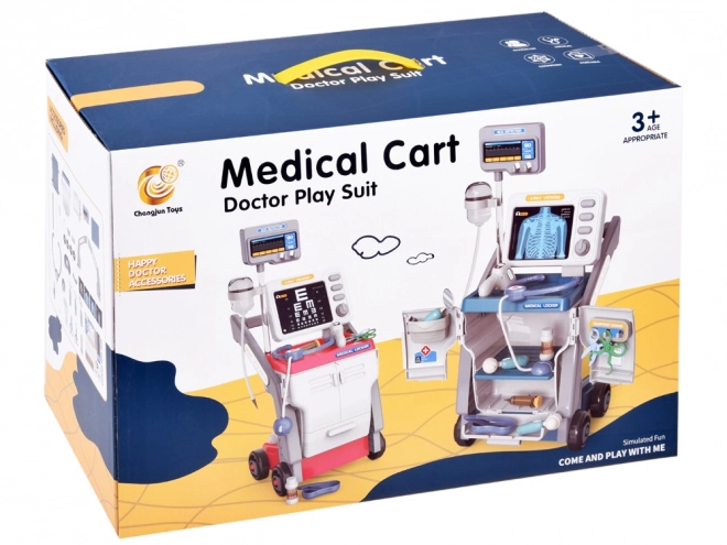 Set cărucior medical pentru micul doctor