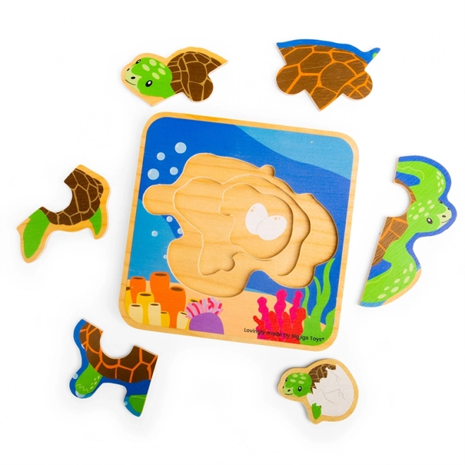 Puzzle Ciclu de viață al țestoasei Bigjigs Toys