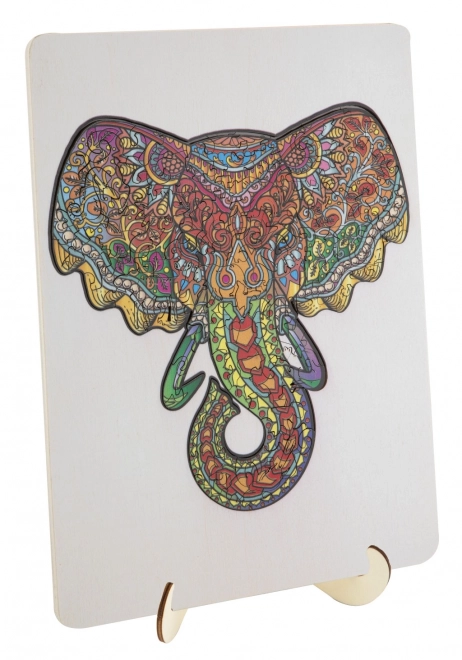Puzzle de lemn cu contur elefant
