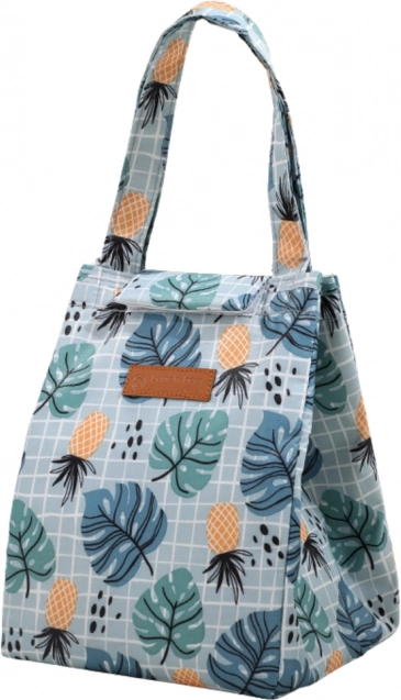 Geanta termică izolatoare Lunch Bag cu motiv de frunze și ananas 25cm