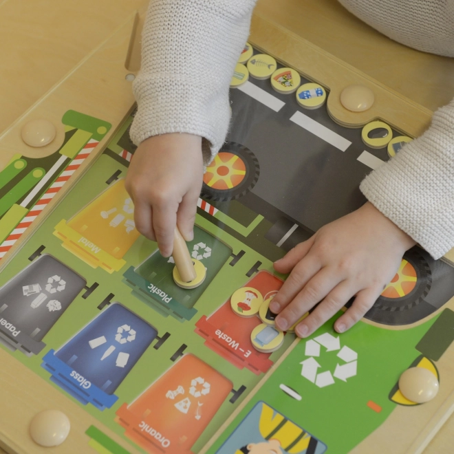 Tablă Magnetică de Sortare a Deșeurilor Masterkidz Camion de Reciclare Montessori