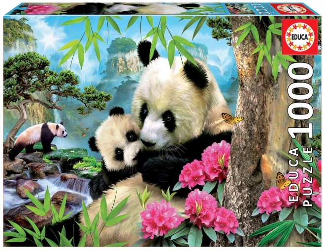 Puzzle panda cu pui EDUCA 1000 piese