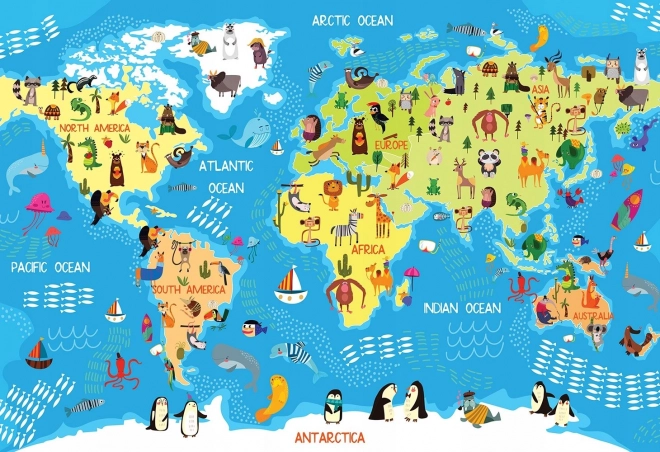 Puzzle Interdruk Hartă lumii cu 250 de piese